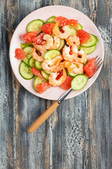 Fresh salad with seafood