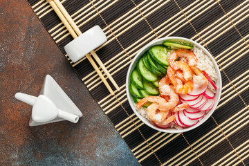 Hawaiian prawns poke bowl