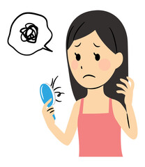 illustration of lady caring her hair