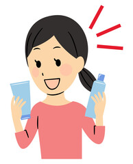 illustration of lady and skin care