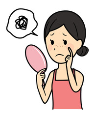 illustration of lady and skin care