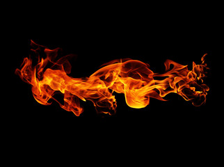 Obraz na płótnie Canvas Fire flames black background