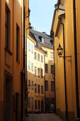 Narrow street in the old town of Stockholm