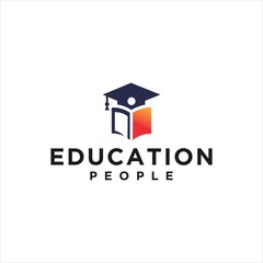 Fototapeta na wymiar Book and people education logo vector template