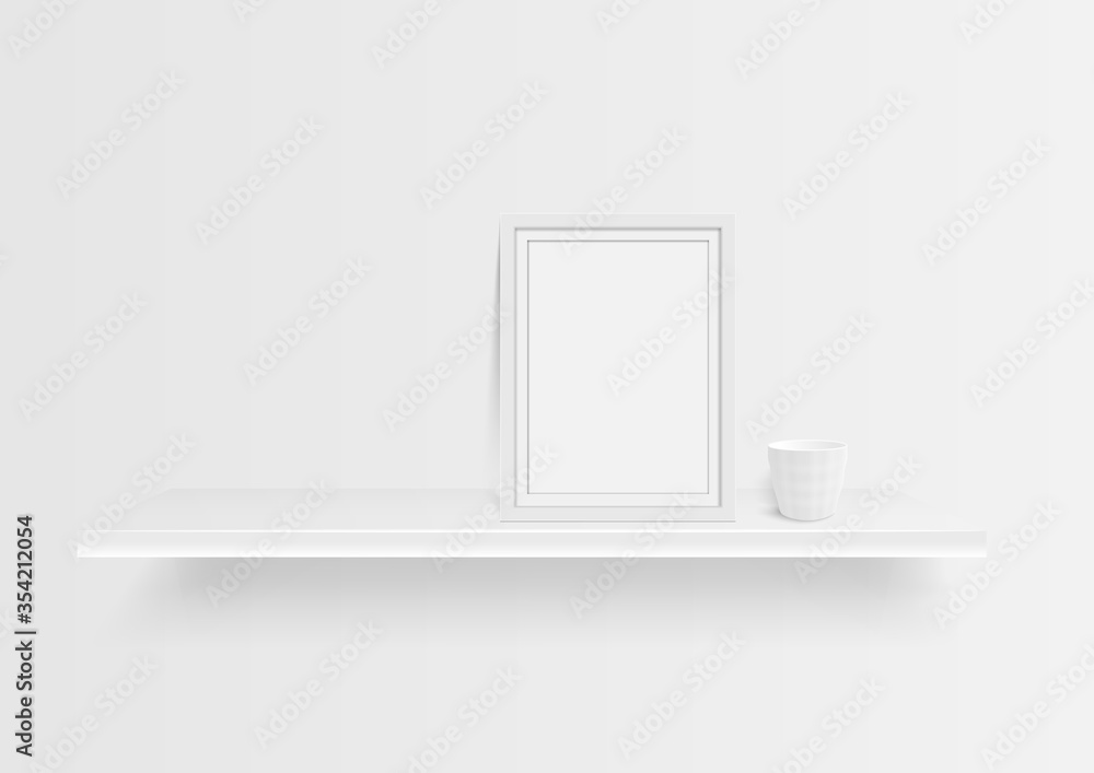 Canvas Prints picture frame and white shelf