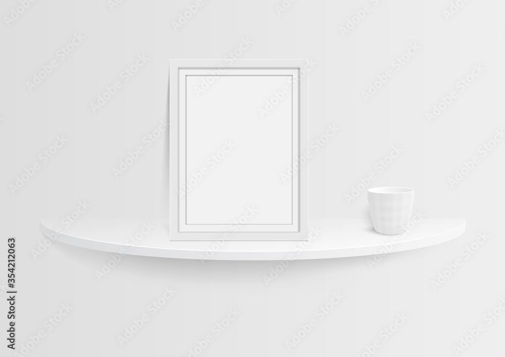 Canvas Prints picture frame and white shelf