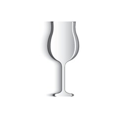 Paper cut out of wine glass