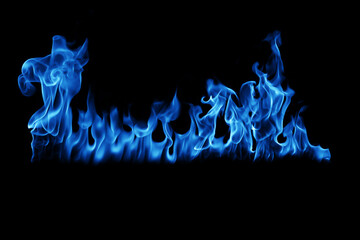 Blue smoke on a black background.