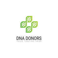 dna donors logo, creative cross health vector
