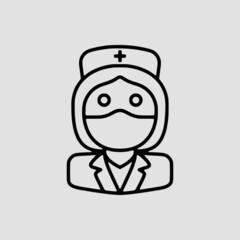 Vector Illustration of A Nurse Icon | Vector Line Icon | Covid Avatars Vector Icon | Single Vector Icon