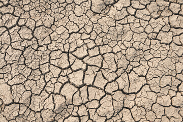Ground cracks drought crisis environment background.