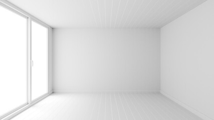 white empty room interior design 3d render
