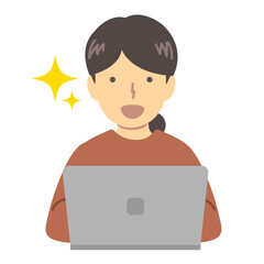 
赤い服の女性/喜び