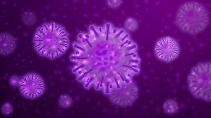 Fototapeta premium Purple abstract virus background.