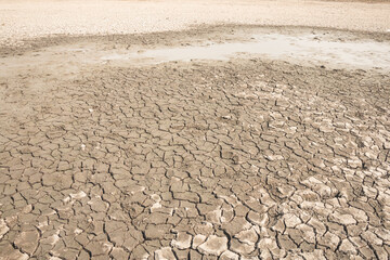 Ground cracks drought crisis environment background.