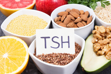 Best nutritious food for healthy thyroid. Natural eating as source vitamins