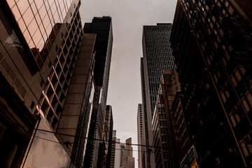 Fototapeta premium Hong Kong Business Building Closed up; Black and Golden color