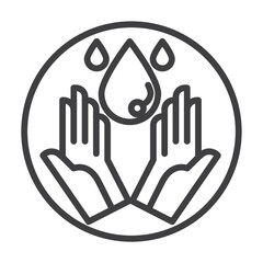 Hands with water drops