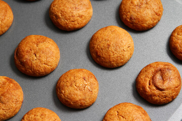 Freshly baked chocolate cookies