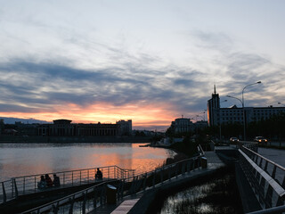 Center of Kazan at sunset, Tatarstan, Russia