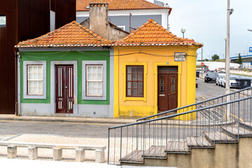 Colorful Buildings In Aveiro streets, Portugal, Europe