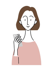 スマートフォンを見る女性