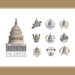 Collection of capitol building labels