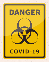 Coronavirus attention yellow sign