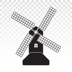 Windmill / wind turbine flat icon for apps or website