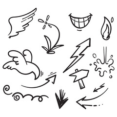 collection hand drawn doodle element for your design purpose vector