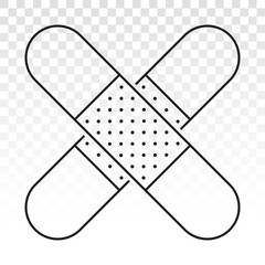 sticking plaster / bandage line art icon for app and website