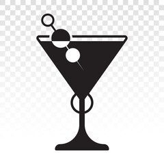 Martini cocktail flat icon for apps and website