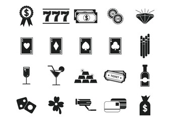 Set of casino icons