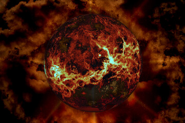 Giant sun in galaxy plasma clouds. Elements of this image furnished by NASA.