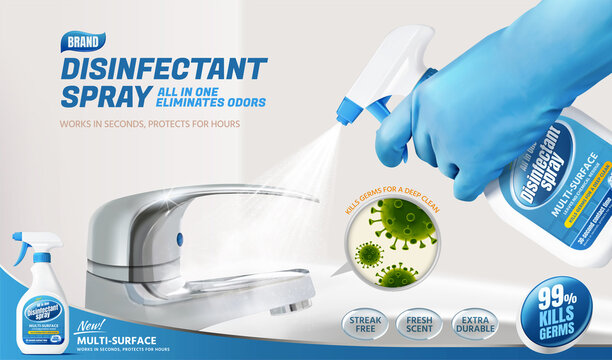 Disinfectant spray ad template