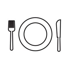 Plate setting with fork and knife