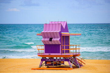 Lifeguard Tower Miami Beach, Florida. South Beach.