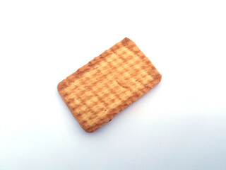 sweet fresh bake healthy brown biscuit isolated on white background