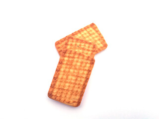 sweet fresh bake healthy brown biscuit isolated on white background