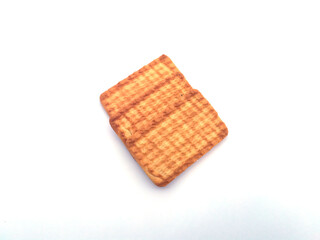 sweet fresh bake healthy brown biscuit isolated on white background
