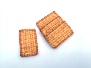 sweet fresh bake healthy brown biscuit isolated on white background