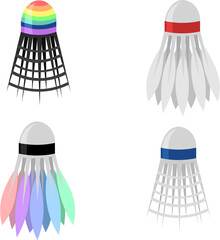 Set of shuttlecocks. Badminton. Sport and game. Summer fun.