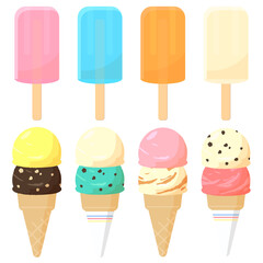 アイスクリーム アイスキャンディー イラスト