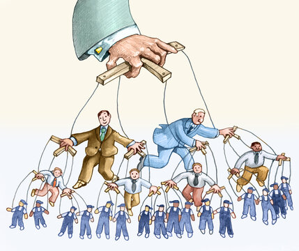 chain of command allegory of hierarchical relationships in society in politics and at work