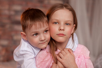 Beautiful portrait of brother and sister