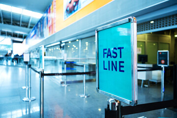 Fast check-in line at the airport for VIP airline passengers