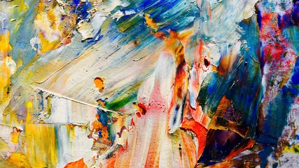 Bunte abstrakte Hintergrundbild. Moderne motivbildende Kunst. Mischungen von Ölfarben. Trendige handbemalte Leinwand. Wanddekoration und Wandkunstdrucke Idee. 3D Texture.Colorful abstrakt © Valeriy