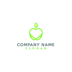 Logotipo para nutriólogo manzana y corazón