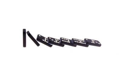 Dominoes on a white background.
