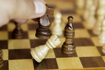 Chess move on a chessboard.